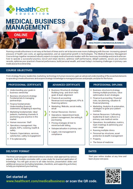 Medical Business Management flyer image