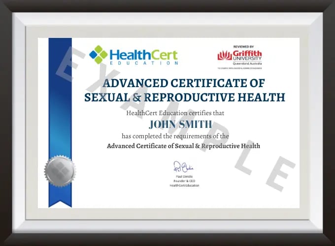 Example of the Advanced Certificate of Sexual and Reproductive Health