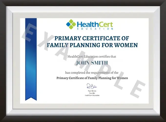 Family planning certificate