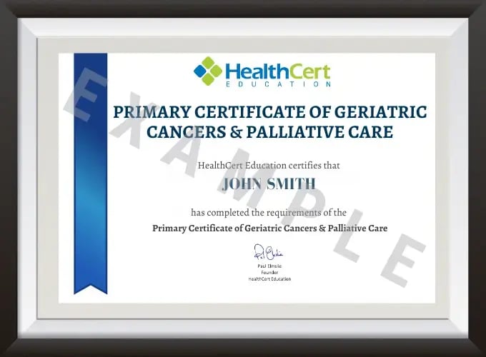 Geriatric cancers certificate