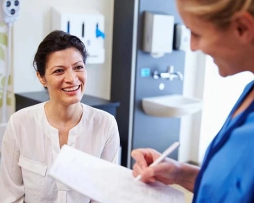 Doctor and patient talking