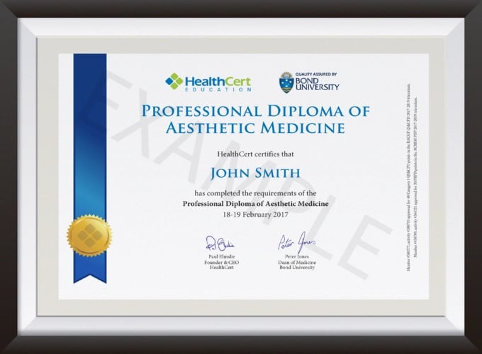 Example of the Professional Diploma of Aesthetic Medicine