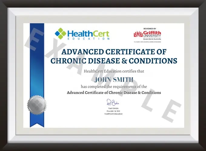 Example of the Advanced Certificate of Chronic Disease and Conditions
