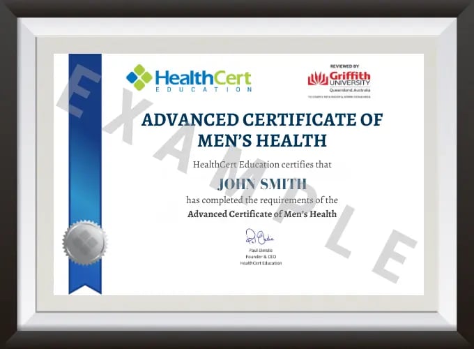 Example of Advanced Certificate of Men's Health