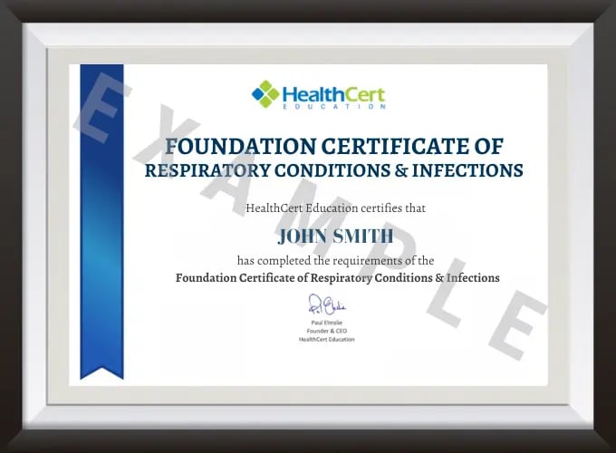 Example of the Foundation Certificate of Respiratory Conditions and Infections