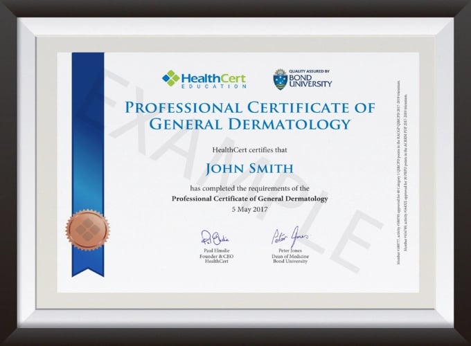 Professional Certificate of General Dermatology example