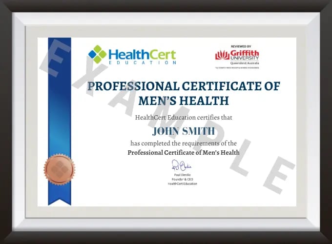 Example of Professional Certificate of Men's Health