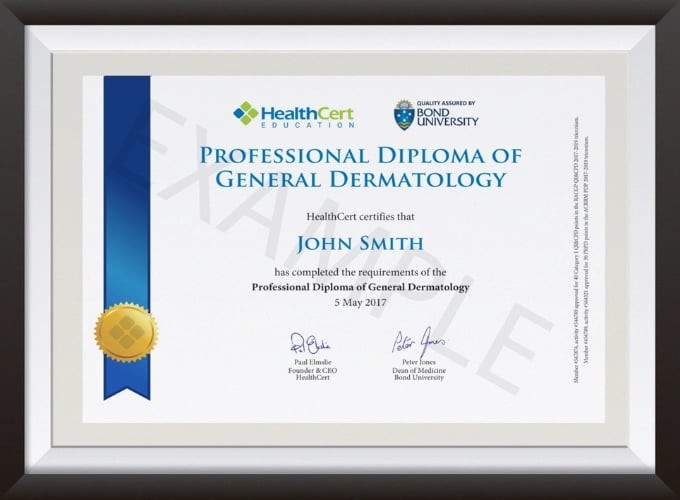 Exampl of a Professional Diploma of General Dermatology