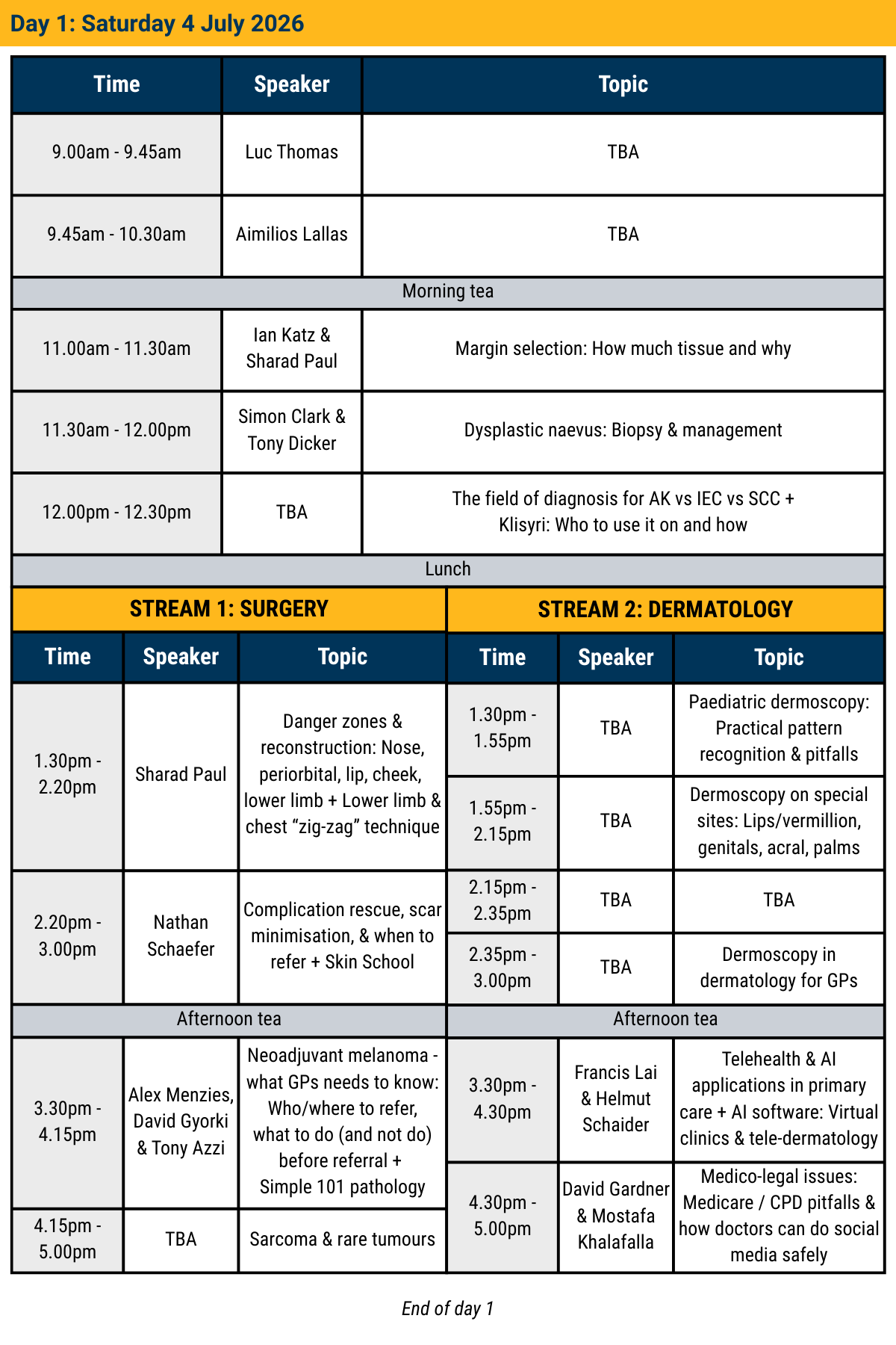2026 Conference day 1 agenda
