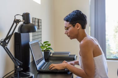 Aboriginal woman studying online