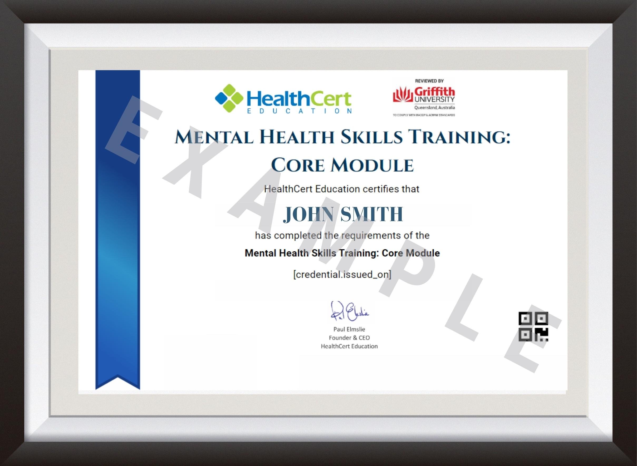 CMMHE certificate image