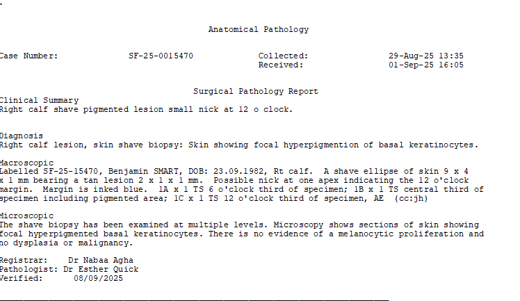 pathology report