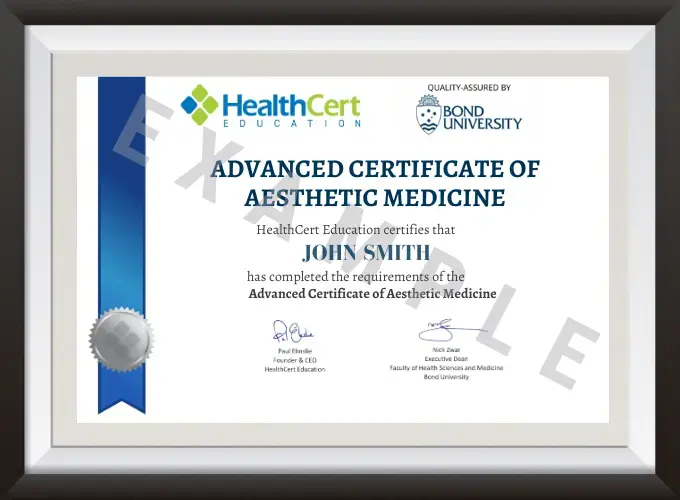 Advanced Certificate of Aesthetic Medicine certificate
