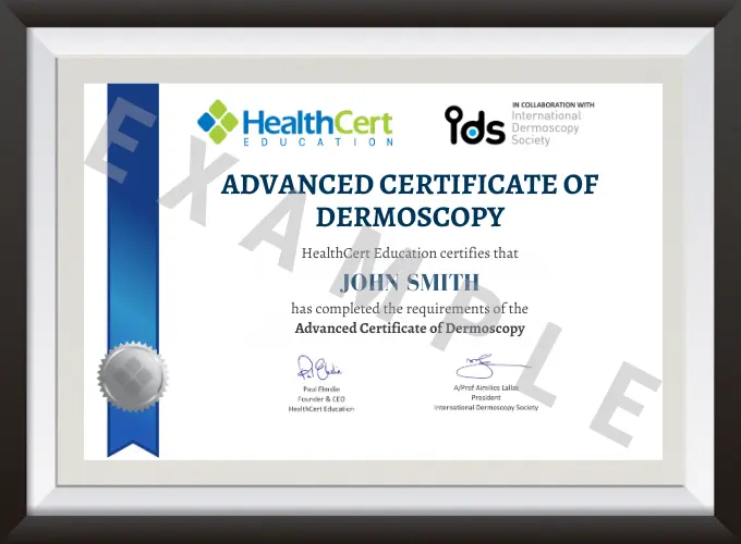 Advanced Certificate of Dermoscopy certificate