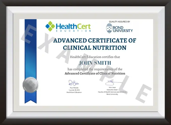 Advanced Certificate of Clinical Nutrition certificate