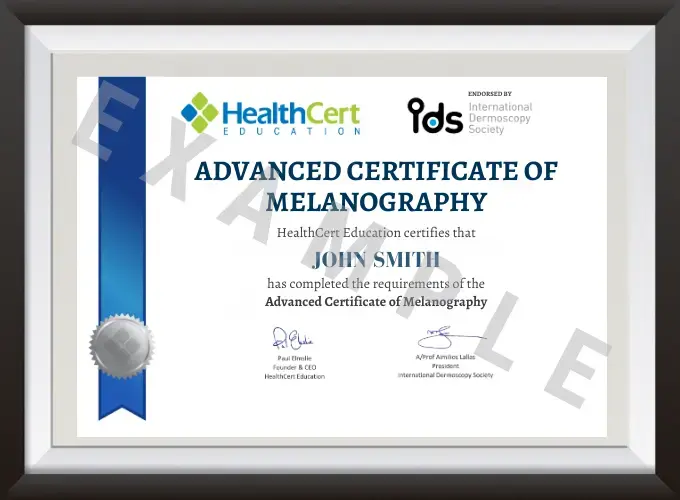 Advanced Certificate of Melanography certificate