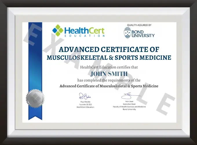 Advanced Certificate of Musculoskeletal and Sports Medicine certificate