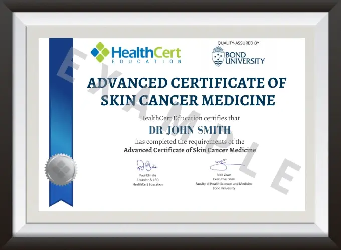 Advanced Certificate of Skin Cancer Medicine certificate
