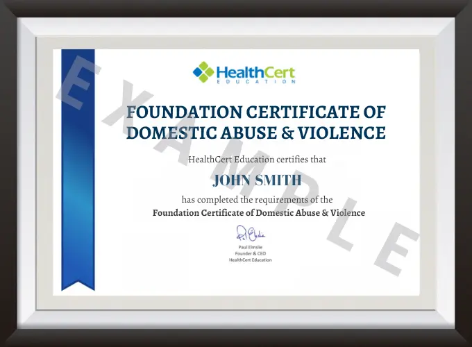 Foundation Certificate of Domestic Abuse and Violence certificate