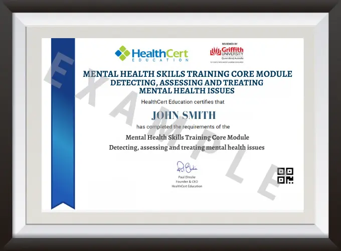 Certificate of Mental Health Skills Training: Core Module certificate
