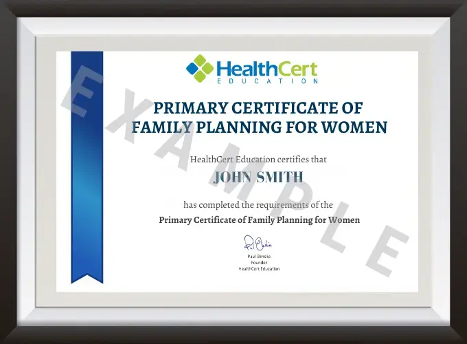 Primary Certificate of Family Planning for Women certificate