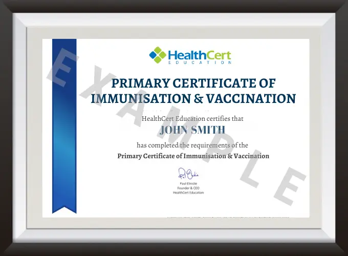 Primary Certificate of Immunisation and Vaccination certificate
