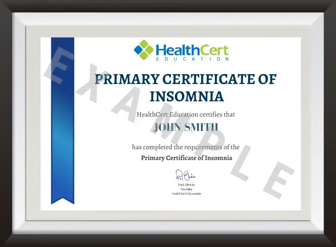 Primary Certificate of Insomnia Primary Certificate of Insomnia