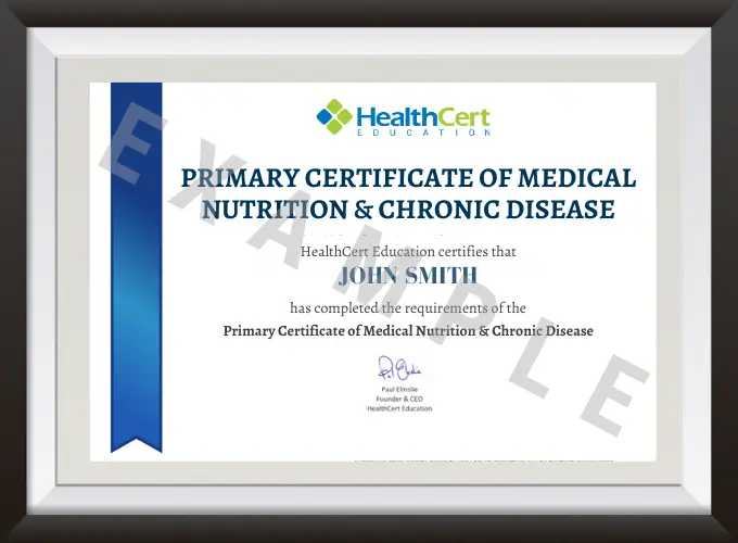 Example of the Primary Certificate of Medical Nutrition and Chronic Disease