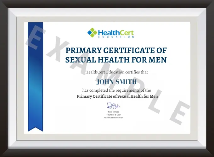 Primary Certificate of Sexual Health for Men certificate