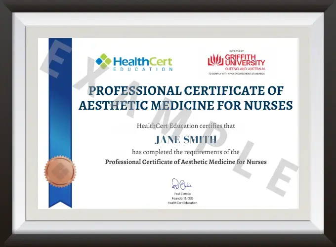 Professional Certificate of Aesthetic Medicine  for Nurses certificate