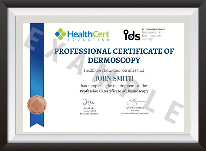 Professional Certificate of Dermoscopy certificate