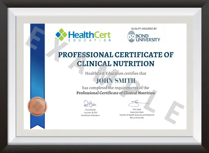 Professional Certificate of Clinical Nutrition certificate
