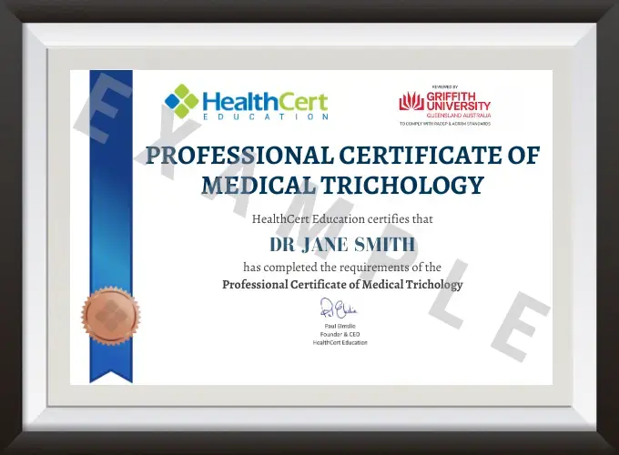 Professional Certificate of Medical Trichology certificate