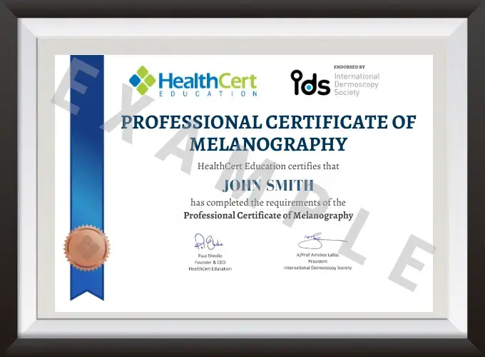 Professional Certificate of Melanography certificate