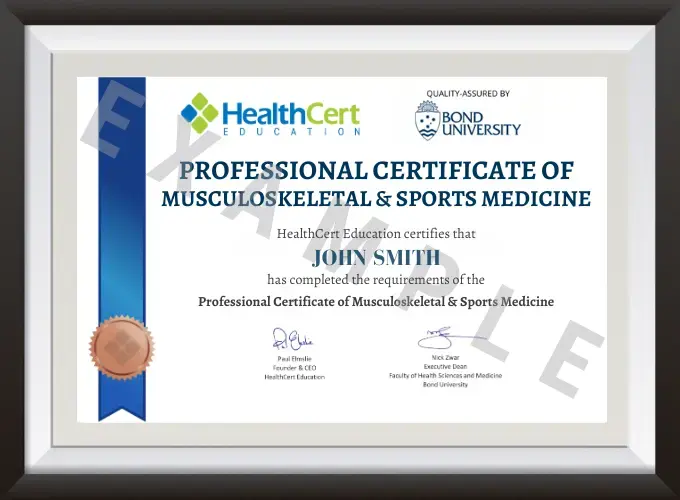 Professional Certificate of Musculoskeletal and Sports Medicine certificate