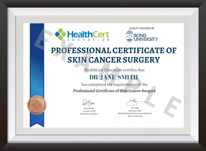Professional Certificate of Skin Cancer Surgery Principles certificate