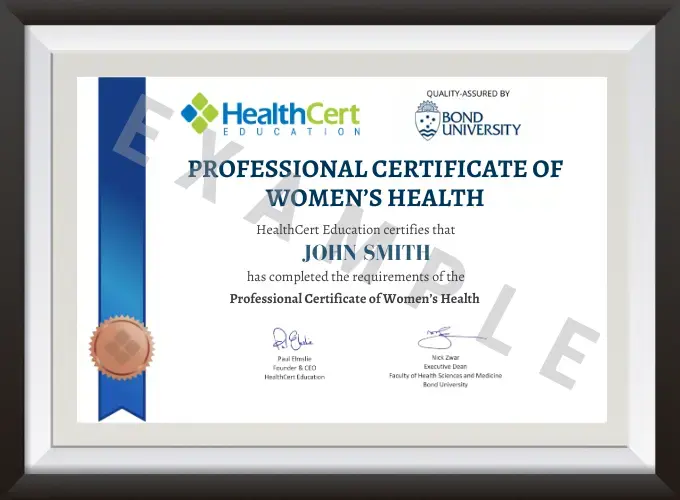 Professional Certificate of Women's Health certificate