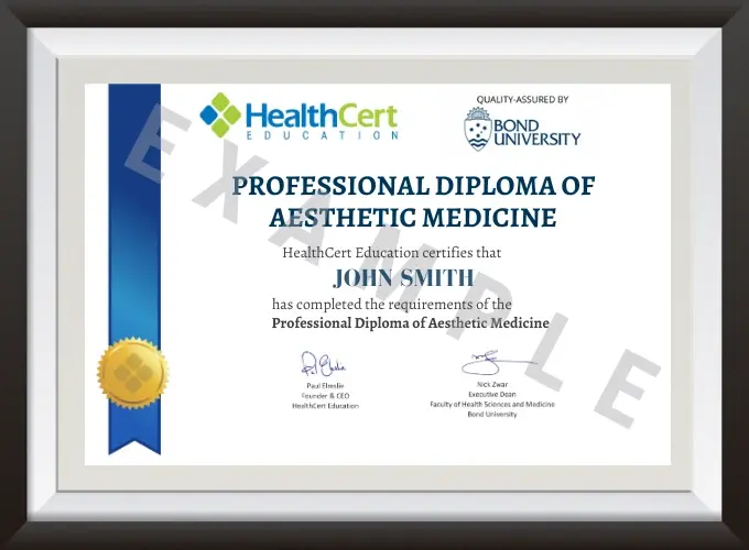 Professional Diploma of Aesthetic Medicine certificate