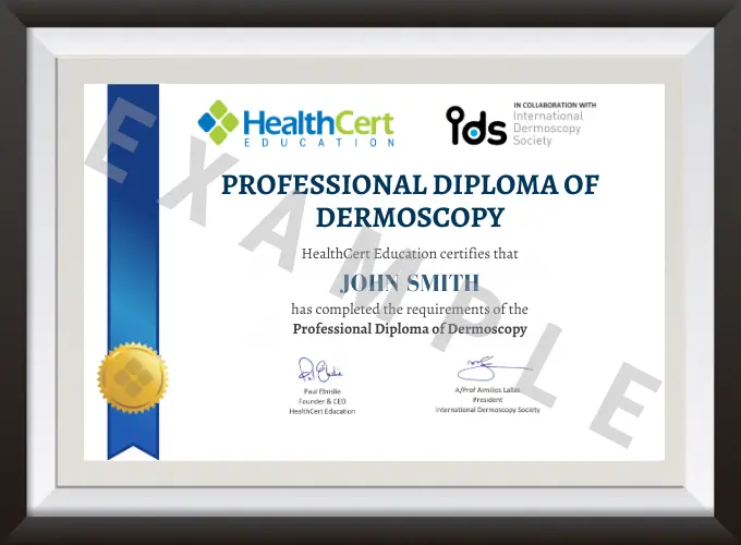 Professional Diploma of Dermoscopy certificate