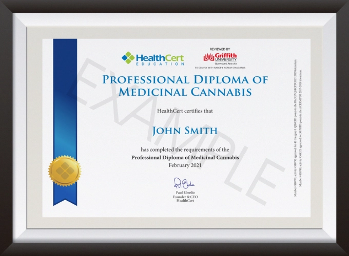 Professional Diploma of Medicinal Cannabis certificate