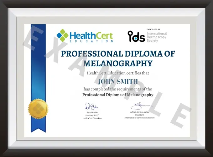 Professional Diploma of Melanography certificate