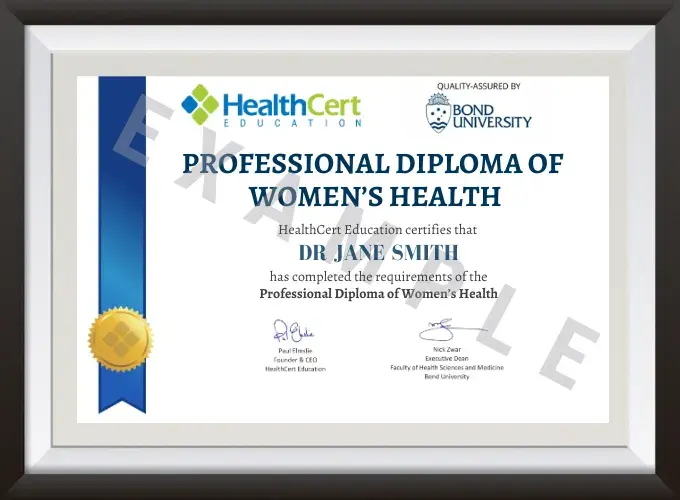 Professional Diploma of Women's Health certificate